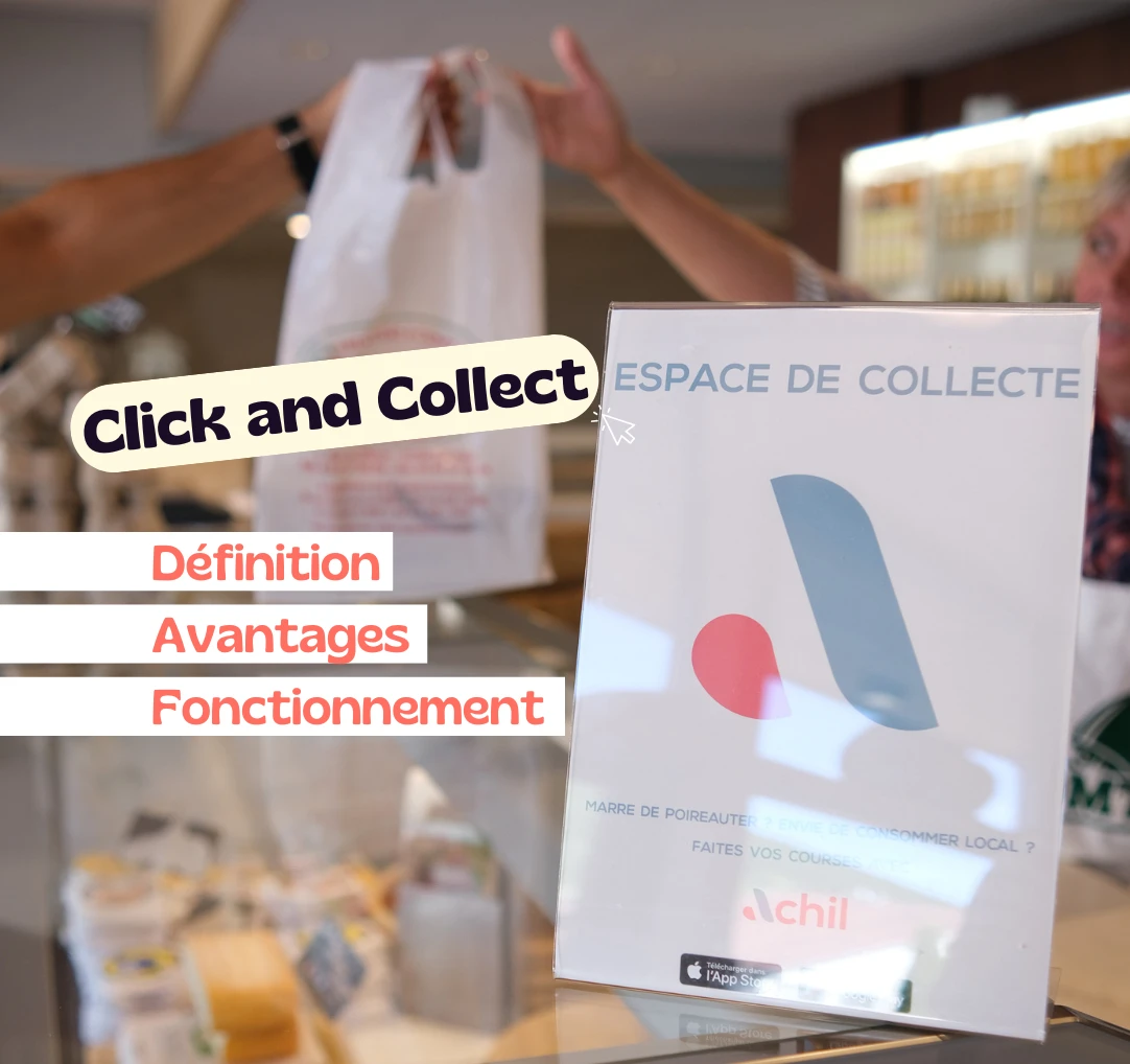 Image représentant un client qui récupère un click and collect dans un espace de collect Achil
