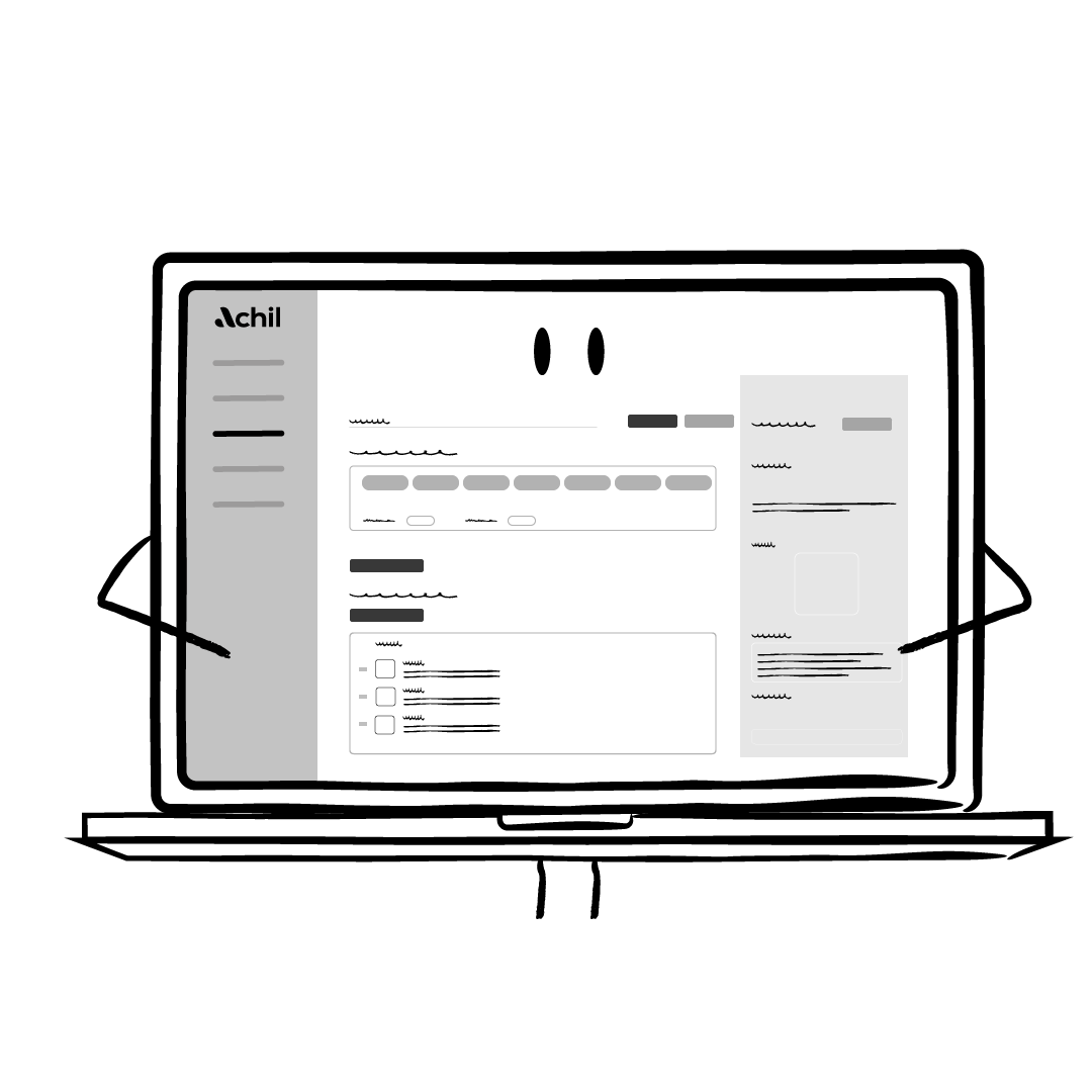 illustration d'une boutique en ligne Achil sur un ordinateur