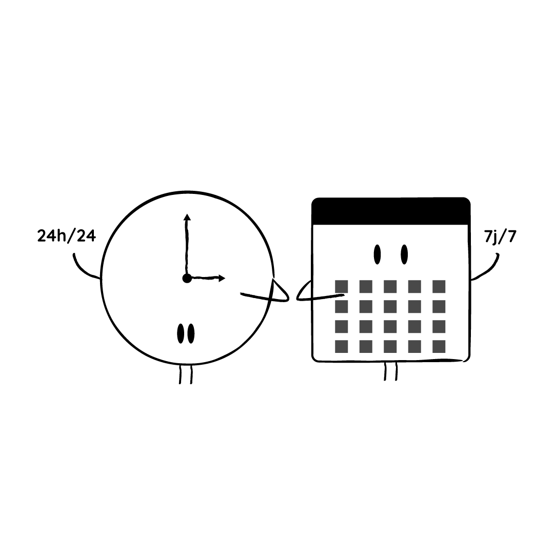 illustration d'une horloge et d'un calendrier