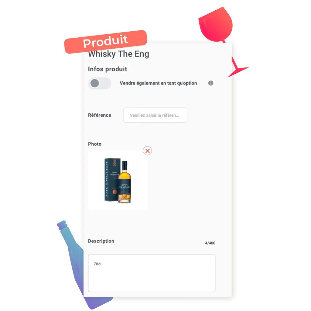 exemple d'un produit à vendre en click and collect pour un caviste