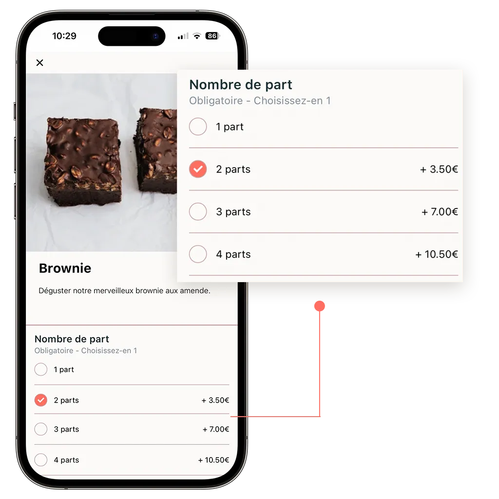 exemple d'option a ajouter a votre site de commande en ligne pour chocolaterie