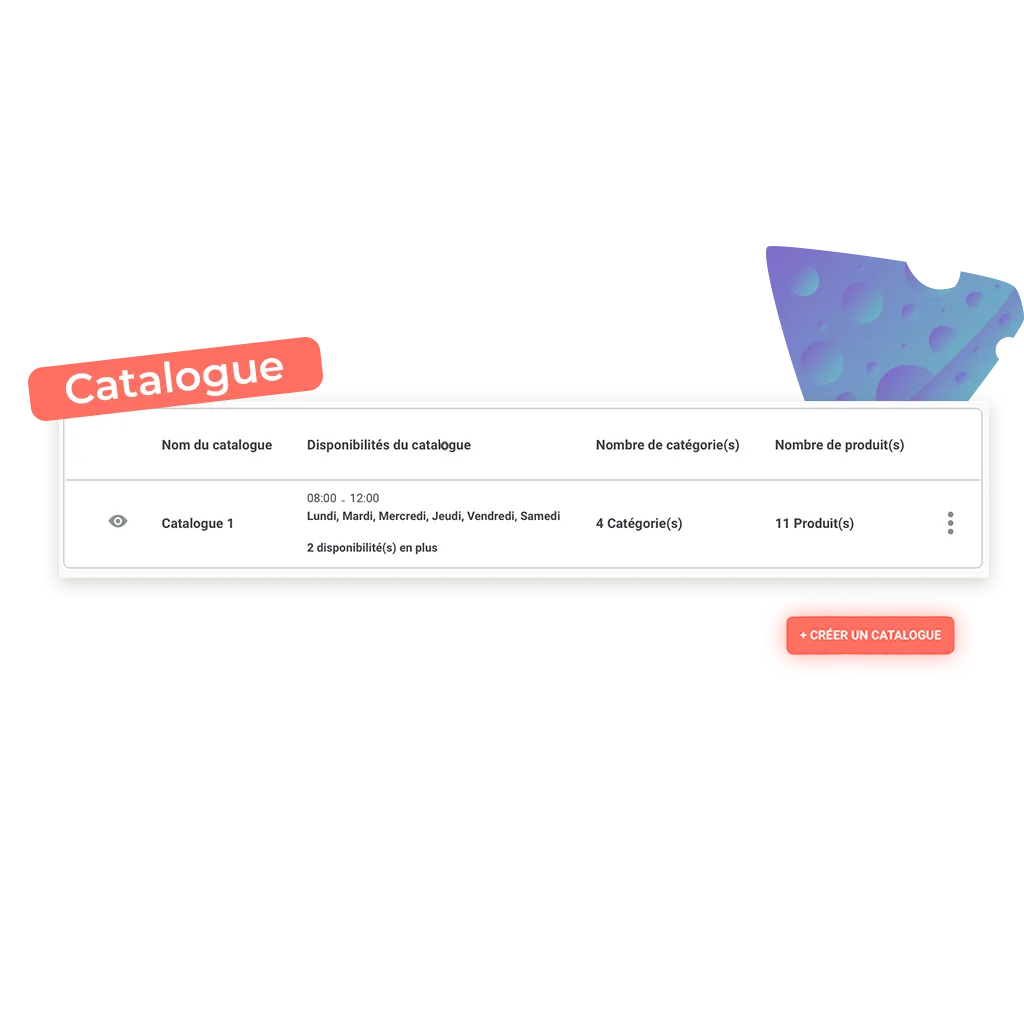 exemple de catalogue possible de créez sur une boutique en ligne de fromagerie achil