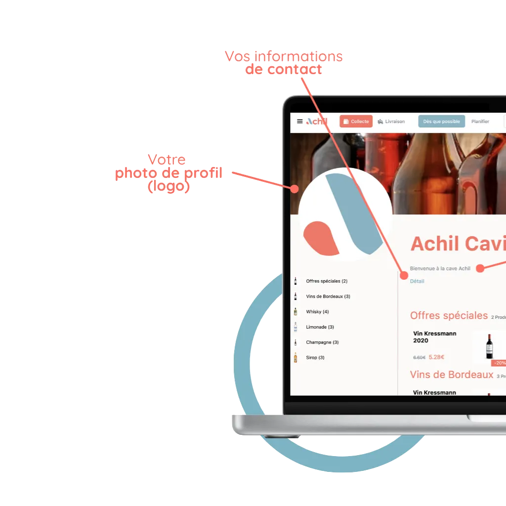personaliser la boutique en ligne de son activité de cave à vin-mobile