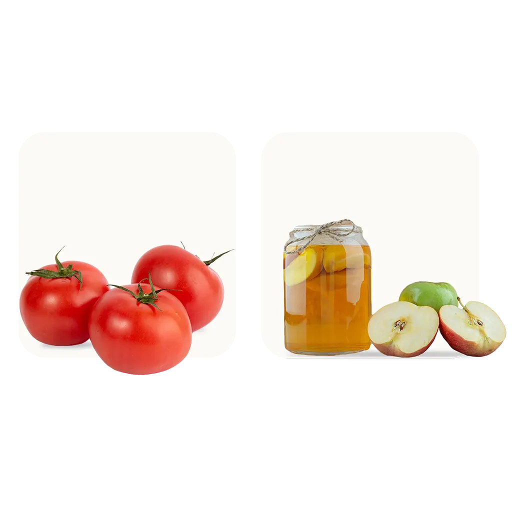 tomate et jus de pomme vendu sur la boutique en ligne d'un producteur