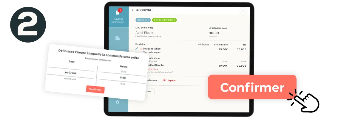 Etape 2 du click and collect : le commerçant confirme et prépare la commande en ligne