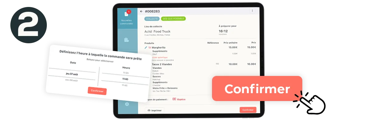 Etape 2 du click and collect : le commerçant confirme et prépare la commande en ligne