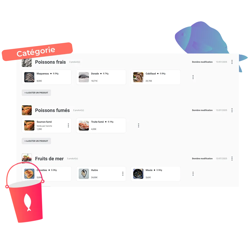 créez plusieurs catégories à vos fleurs vendus en click and collect