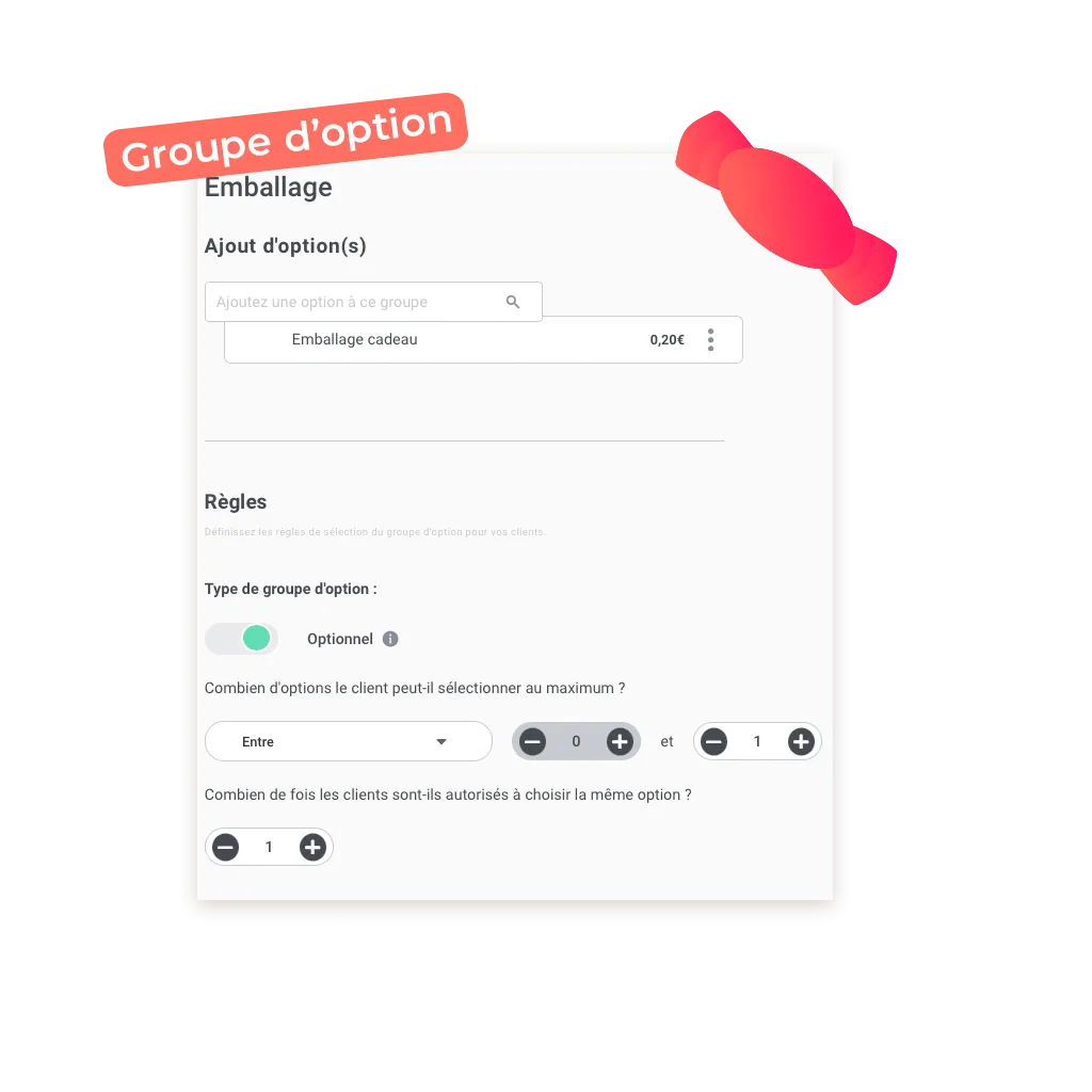 créez plusieurs groupe d'options à vos fleurs vendus en click and collect copie