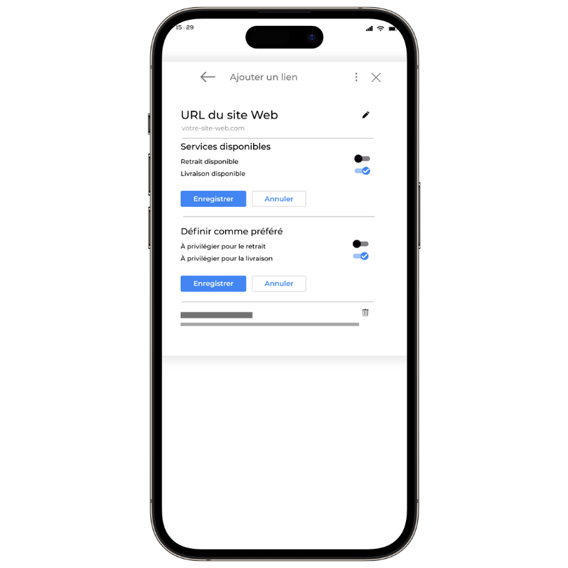 illustration d'un téléphone sur le profil d'un compte google business profile