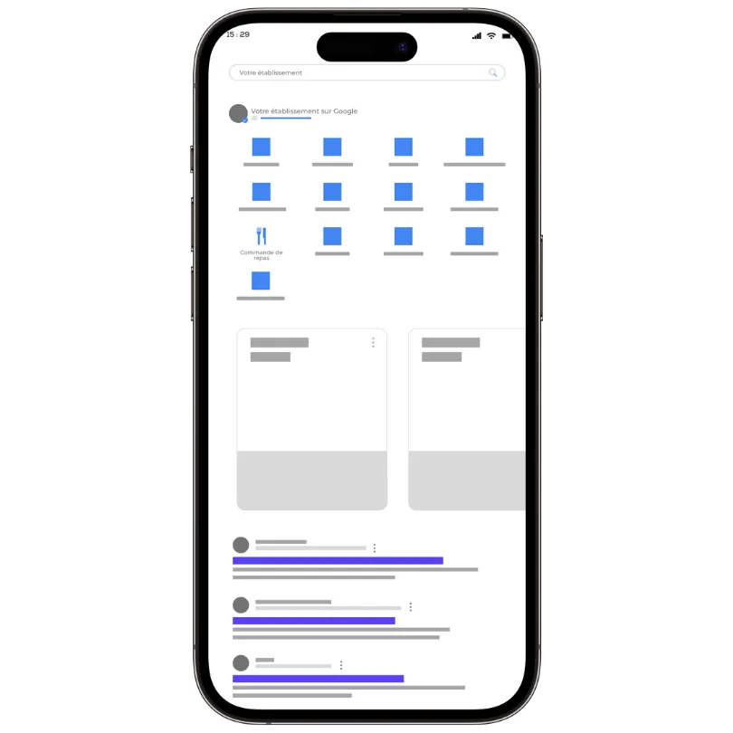 illustration d'un téléphone sur la page d'un profil google my business