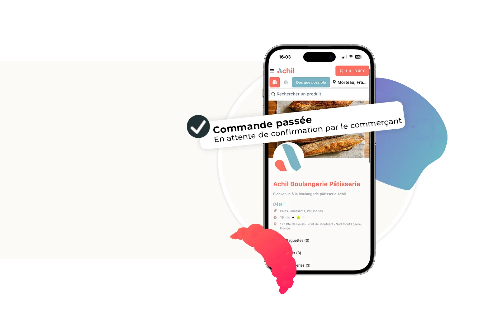 Etape 1 du click and collect : le client passe commande et le commerçant doit validé