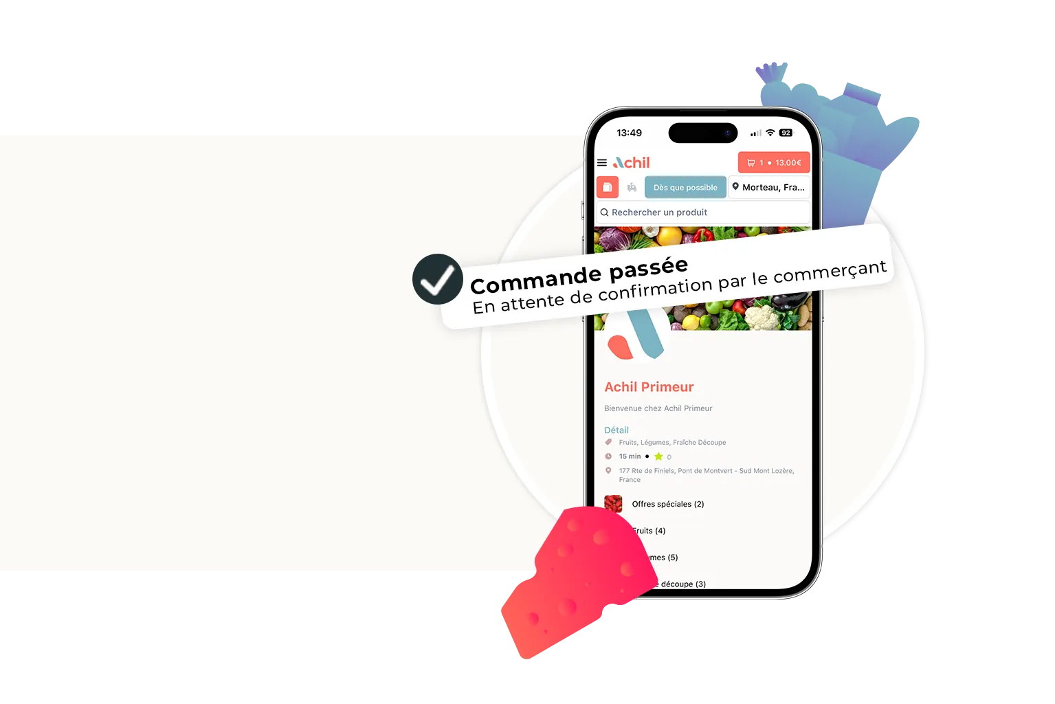 Etape 1 du click and collect : le client passe commande et le commerçant doit validé