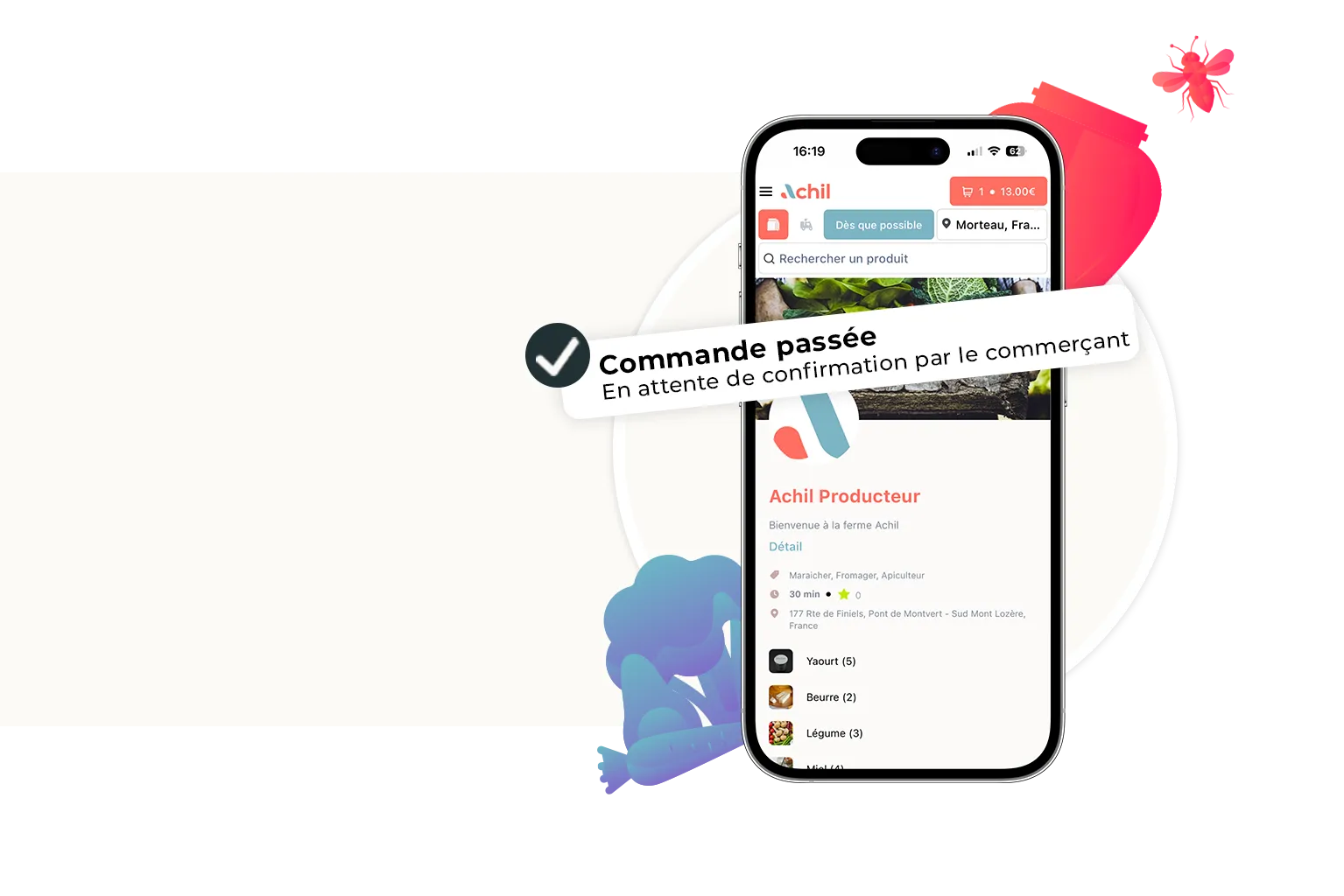 Etape 1 du click and collect : le client passe commande et le commerçant doit validé