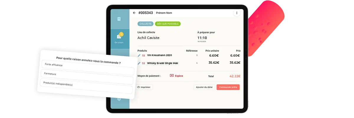 détail de comment annuler une commande en click and collect d'un caviste