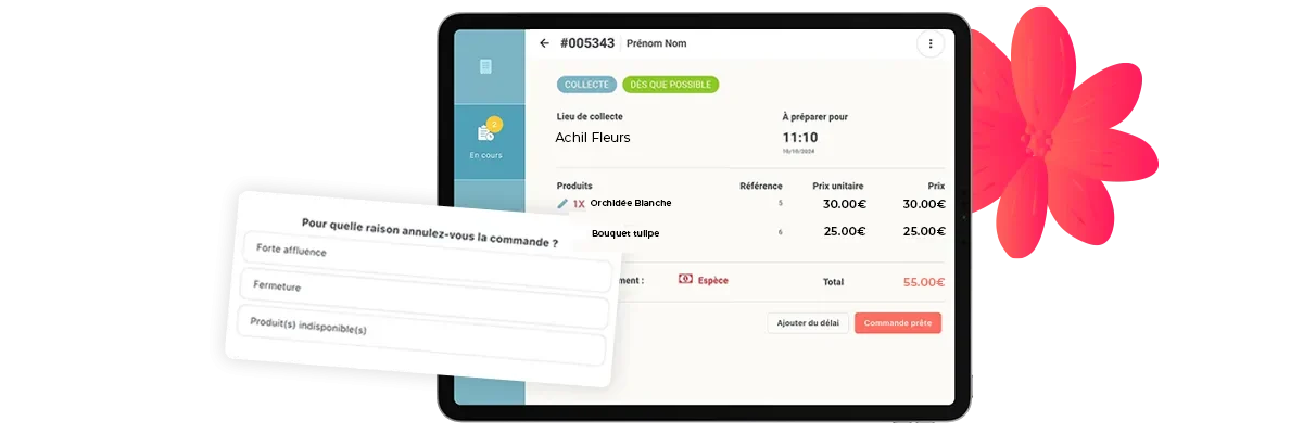 annuler une commande en ligne fleuriste-mobile