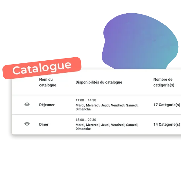 Image de deux catalogues d'horaires possible pour la boutique en ligne d'une boulangerie pâtisserie (catalogue semaine et catalogue week-end)