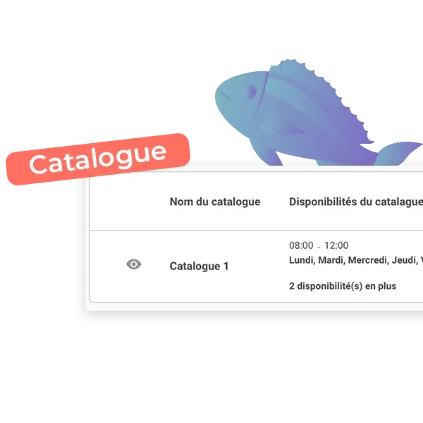 exemple de catalogue possible de créez sur une boutique en ligne de poissonnerie