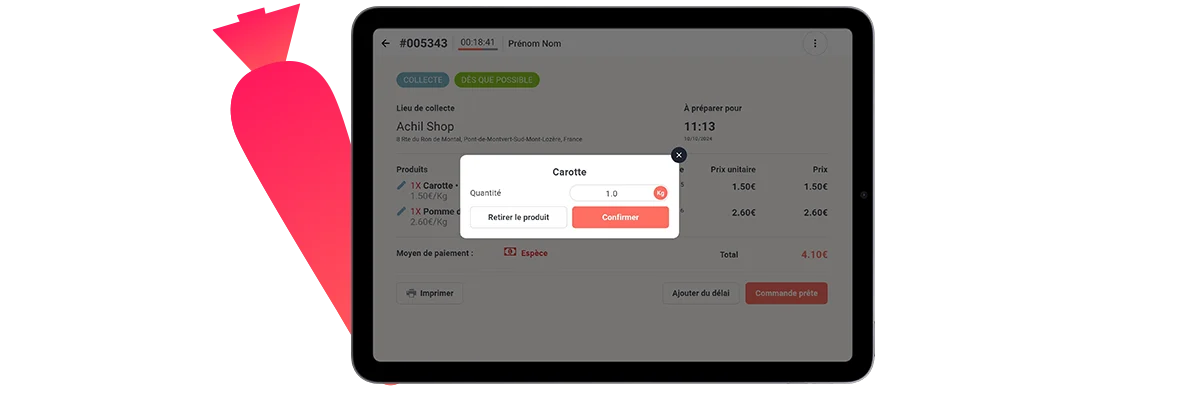 modifiez une commande en ligne 2