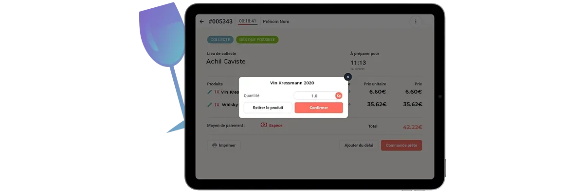 détail de comment modifier une commande en ligne d'un caviste