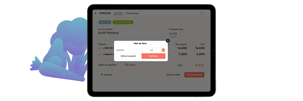 modifiez une commande en ligne primeur-mobile