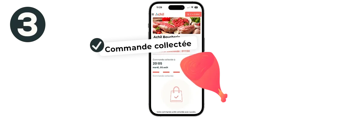 Etape du click and collect : le client récupère la commande sur place