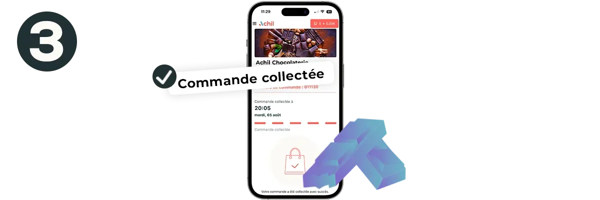 Etape 3 du click and collect : le client récupère la commande sur place