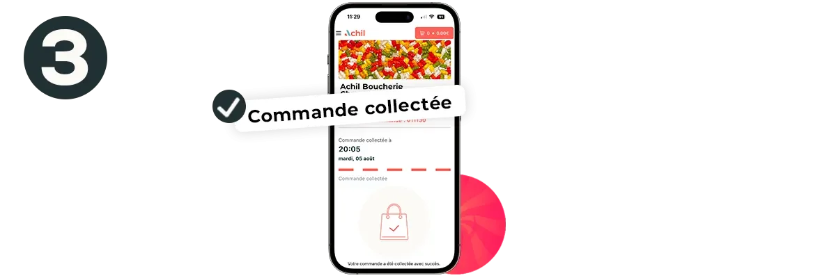 Etape 3 du click and collect : le client récupère la commande sur place