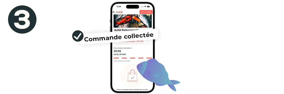 Etape 3 du click and collect : le client récupère la commande sur place